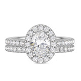 Photo of Adeola 1 3/4 ct tw. Lab Grown Diamond Oval Solitaire Bridal Set 10K White Gold [BR2315W-I095]