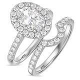 Photo of Adeola 2 7/8 ct tw. Diamond Oval Solitaire Bridal Set 14K White Gold [BR2311W-V195]