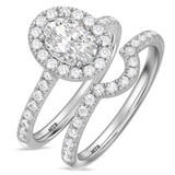 Photo of Adeola 1 3/4 ct tw. Lab Grown Diamond Oval Solitaire Bridal Set 14K White Gold [BR2315W-I095]