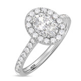 Photo of Adeola 1 3/4 ct tw. Lab Grown Diamond Oval Solitaire Bridal Set 14K White Gold [BT2315WE-I095]
