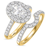 Photo of Adeola 2 7/8 ct tw. Diamond Oval Solitaire Bridal Set 14K Yellow Gold [BR2311Y-V195]