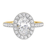Photo of Adeola 2 7/8 ct tw. Diamond Oval Solitaire Bridal Set 14K Yellow Gold [BT2311YE-V195]