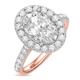 Photo of Adeola 4 1/6 ct tw. Diamond Oval Solitaire Bridal Set 10K Rose Gold [BT2312RE-V295]