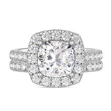 Photo of Adeola 4 1/5 ct tw. Diamond Cushion Solitaire Bridal Set 10K White Gold [BR2322W-U295]
