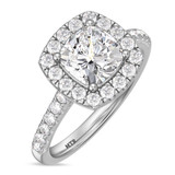Photo of Adeola 3 ct tw. Lab Grown Diamond Cushion Solitaire Bridal Set 14K White Gold [BT2326WE-Q195]