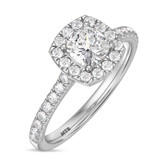 Photo of Adeola 1 3/8 ct tw. Lab Grown Diamond Cushion Solitaire Engagement Ring 14K White Gold [BT2325WE-Q095]