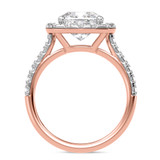 Photo of Adeola 4 1/5 ct tw. Lab Grown Diamond Cushion Solitaire Bridal Set 10K Rose Gold [BT2327RE-Q295]