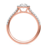 Photo of Adeola 7/8 ct tw. Lab Grown Diamond Cushion Solitaire Bridal Set 10K Rose Gold [BT2323RE-Q045]
