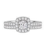 Photo of Adeola 1 1/3 ct tw. Diamond Cushion Solitaire Bridal Set 14K White Gold [BR2319W-U070]
