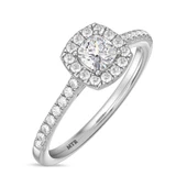 Photo of Adeola 7/8 ct tw. Lab Grown Diamond Cushion Solitaire Bridal Set 14K White Gold [BT2323WE-Q045]