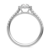 Photo of Adeola 7/8 ct tw. Lab Grown Diamond Cushion Solitaire Bridal Set 14K White Gold [BT2323WE-Q045]