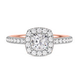 Photo of Adeola 1 2/3 ct tw. Diamond Cushion Solitaire Bridal Set 14K Rose Gold [BT2320RE-U095]