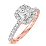 Photo of Adeola 1 2/3 ct tw. Diamond Cushion Solitaire Bridal Set 14K Rose Gold [BT2320RE-U095]