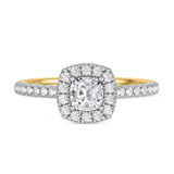 Photo of Adeola 1 1/10 ct tw. Lab Grown Diamond Cushion Solitaire Engagement Ring 10K Yellow Gold [BT2324YE-Q070]