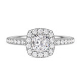 Photo of Adeola 1 2/3 ct tw. Diamond Cushion Solitaire Bridal Set 10K White Gold [BT2320WE-U095]