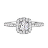 Photo of Adeola 1 1/3 ct tw. Lab Grown Diamond Cushion Solitaire Bridal Set 10K White Gold [BT2324WE-Q070]