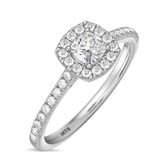 Photo of Adeola 3/4 ct tw. Lab Grown Diamond Cushion Solitaire Engagement Ring 14K White Gold [BT2323WE-Q045]