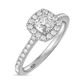 Photo of Adeola 1 1/10 ct tw. Diamond Cushion Solitaire Engagement Ring 14K White Gold [BT2319WE-U070]