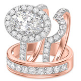 Photo of Adeola 5 1/8 ct tw. Lab Grown Diamond Oval Solitaire Trio Set 14K Rose Gold [BT2317R-I295]
