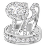 Photo of Adeola 3 7/8 ct tw. Diamond Oval Solitaire Trio Set 14K White Gold [BT2311W-V195]