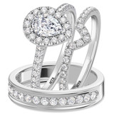 Photo of Adeola 1 7/8 ct tw. Diamond Pear Solitaire Trio Set 10K White Gold [BT2300W-F070]