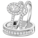 Photo of Adeola 1 7/8 ct tw. Diamond Oval Solitaire Trio Set 10K White Gold [BT2309W-V070]