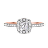 Photo of Adeola 1 1/2 ct tw. Diamond Cushion Solitaire Trio Set 14K Rose Gold [BT2318RE-U045]