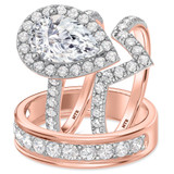 Photo of Adeola 5 1/7 ct tw. Lab Grown Diamond Pear Solitaire Trio Set 10K Rose Gold [BT2307R-M295]
