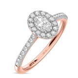 Photo of Adeola 1 1/2 ct tw. Lab Grown Diamond Oval Solitaire Trio Set 10K Rose Gold [BT2313RE-I045]