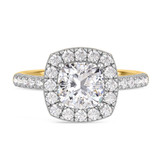 Photo of Adeola 3 7/8 ct tw. Diamond Cushion Solitaire Trio Set 10K Yellow Gold [BT2321YE-U195]