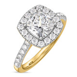 Photo of Adeola 3 7/8 ct tw. Diamond Cushion Solitaire Trio Set 10K Yellow Gold [BT2321YE-U195]