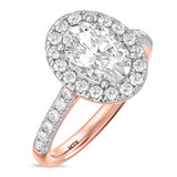 Photo of Adeola 3 7/8 ct tw. Lab Grown Diamond Oval Solitaire Trio Set 14K Rose Gold [BT2316RE-I195]