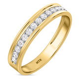 Photo of Adeola 1 7/8 ct tw. Lab Grown Diamond Cushion Solitaire Trio Set 10K Yellow Gold [BT1418YM]