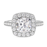Photo of Adeola 5 1/5 ct tw. Diamond Cushion Solitaire Trio Set 10K White Gold [BT2322WE-U295]
