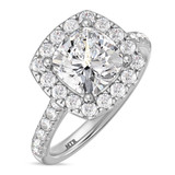 Photo of Adeola 5 1/5 ct tw. Diamond Cushion Solitaire Trio Set 10K White Gold [BT2322WE-U295]
