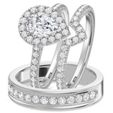 Photo of Adeola 2 1/4 ct tw. Lab Grown Diamond Pear Solitaire Trio Set 14K White Gold [BT2305W-M095]