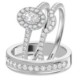 Photo of Adeola 1 1/2 ct tw. Diamond Oval Solitaire Trio Set 14K White Gold [BT2308W-V045]
