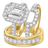 Photo of Adeola 5 1/8 ct tw. Diamond Emerald Solitaire Trio Set 14K Yellow Gold [BT2332Y-E295]
