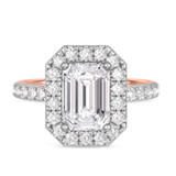 Photo of Adeola 4 1/7 ct tw. Lab Grown Diamond Emerald Solitaire Bridal Set 10K Rose Gold [BT2337RE-N295]