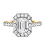 Photo of Adeola 2 5/8 ct tw. Diamond Emerald Solitaire Engagement Ring 10K Yellow Gold [BT2331YE-E195]