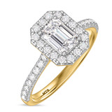 Photo of Adeola 1 3/8 ct tw. Lab Grown Diamond Emerald Solitaire Engagement Ring 10K Yellow Gold [BT2335YE-N095]