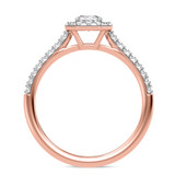 Photo of Adeola 1 ct tw. Lab Grown Diamond Emerald Solitaire Bridal Set 14K Rose Gold [BT2333RE-N045]