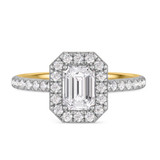 Photo of Adeola 1 3/8 ct tw. Lab Grown Diamond Emerald Solitaire Engagement Ring 14K Yellow Gold [BT2335YE-N095]