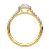 Photo of Adeola 1 ct tw. Lab Grown Diamond Emerald Solitaire Bridal Set 14K Yellow Gold [BT2333YE-N045]