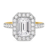 Photo of Adeola 4 1/7 ct tw. Lab Grown Diamond Emerald Solitaire Bridal Set 14K Yellow Gold [BT2337YE-N295]