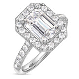 Photo of Adeola 3 3/4 ct tw. Lab Grown Diamond Emerald Solitaire Engagement Ring 14K White Gold [BT2337WE-N295]