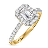 Photo of Adeola 1 1/10 ct tw. Lab Grown Diamond Emerald Solitaire Engagement Ring 14K Yellow Gold [BT2334YE-N070]