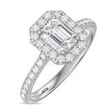 Photo of Adeola 1 3/4 ct tw. Diamond Emerald Solitaire Bridal Set 10K White Gold [BT2330WE-E095]