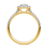 Photo of Adeola 1 1/3 ct tw. Lab Grown Diamond Emerald Solitaire Bridal Set 14K Yellow Gold [BT2334YE-N070]