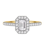 Photo of Adeola 3/4 ct tw. Lab Grown Diamond Emerald Solitaire Engagement Ring 14K Yellow Gold [BT2333YE-N045]